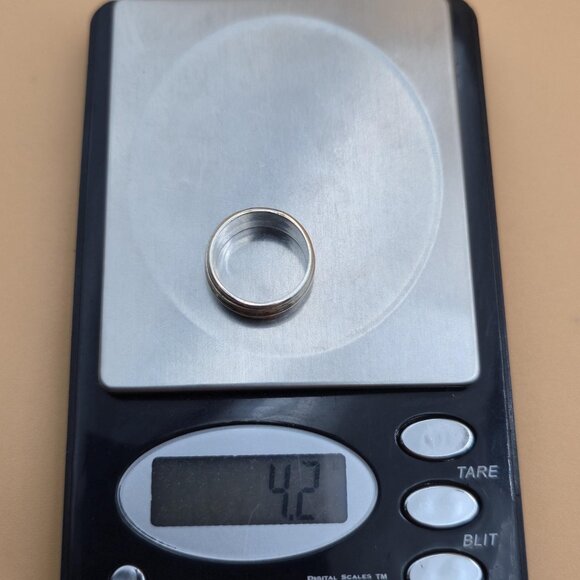 Size 5.75 Sterling Silver Petite Spinner Anxiety Pattern Band Ring A5892 - Picture 7 of 7